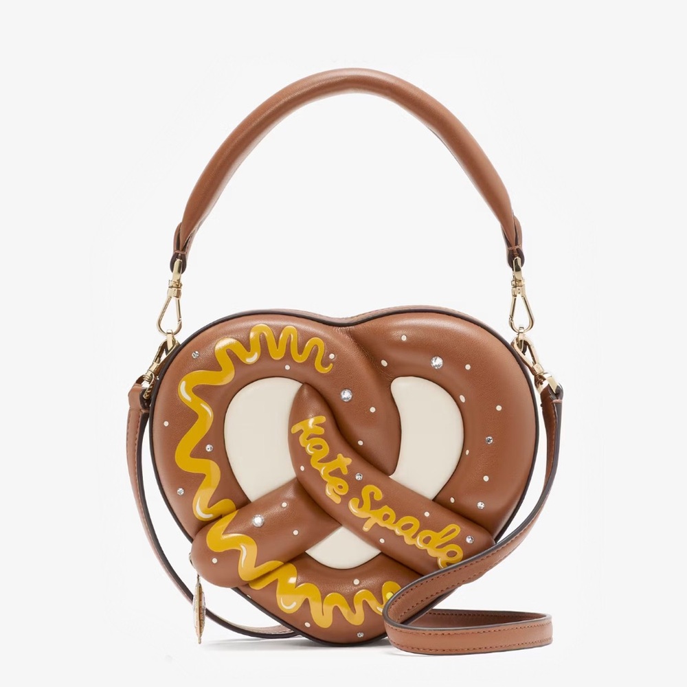 ♠️Kate Spade New York NYC Embellished 3D Pretzel Puffy Crossbody Bag NWT